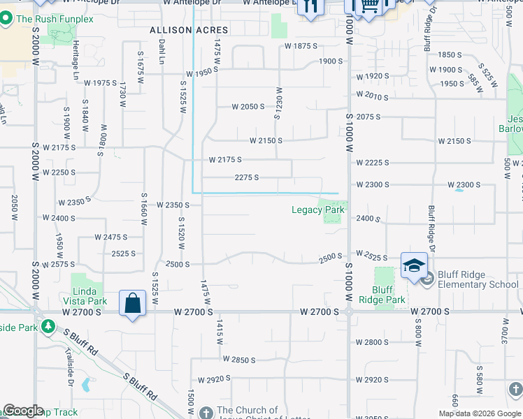map of restaurants, bars, coffee shops, grocery stores, and more near 1284 West 2375 South in Syracuse