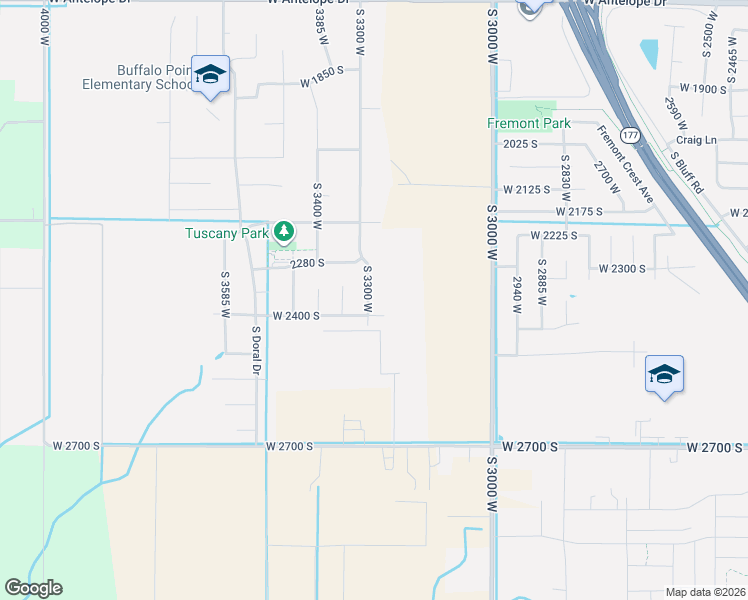 map of restaurants, bars, coffee shops, grocery stores, and more near 2359 South 3300 West in Syracuse