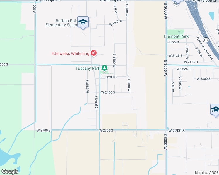 map of restaurants, bars, coffee shops, grocery stores, and more near 2385 3450 West in Syracuse