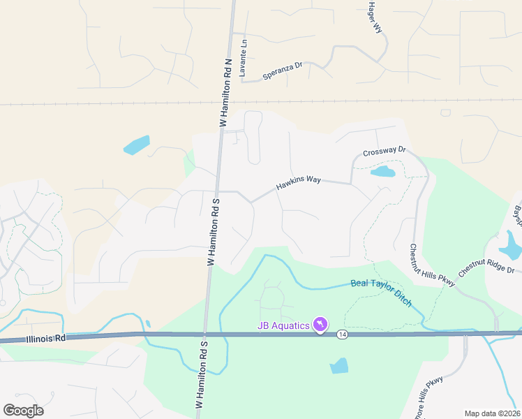 map of restaurants, bars, coffee shops, grocery stores, and more near 214 Royal Crest Drive in Fort Wayne