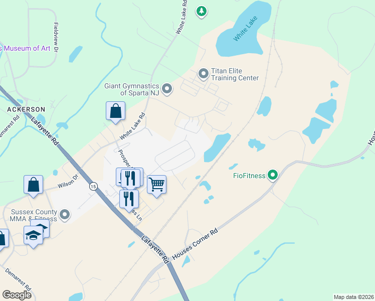 map of restaurants, bars, coffee shops, grocery stores, and more near 68 Trafalgar Court in Sparta