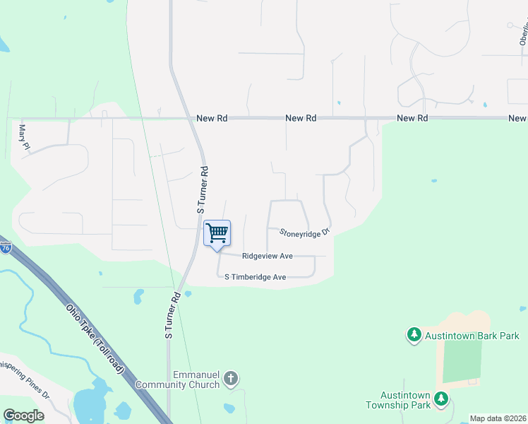 map of restaurants, bars, coffee shops, grocery stores, and more near 6598 Harvest Ridge Drive in Youngstown