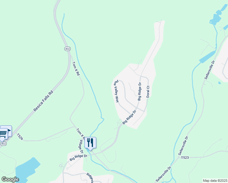 map of restaurants, bars, coffee shops, grocery stores, and more near 3145 Pine Valley Way in East Stroudsburg