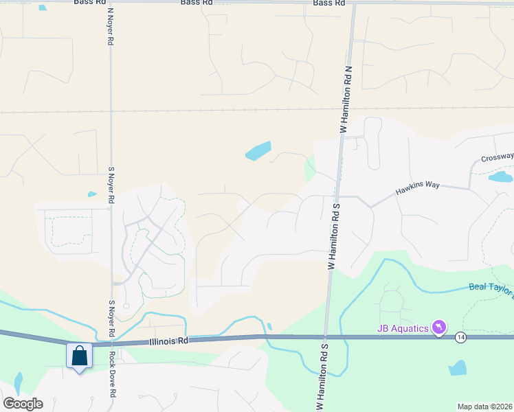 map of restaurants, bars, coffee shops, grocery stores, and more near 13005 Galena Creek Trail in Fort Wayne