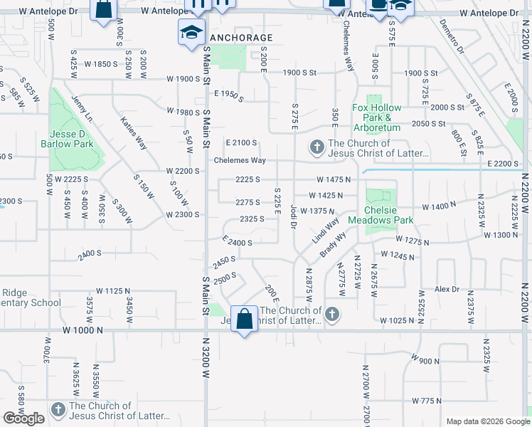 map of restaurants, bars, coffee shops, grocery stores, and more near 195 2325 South in Clearfield