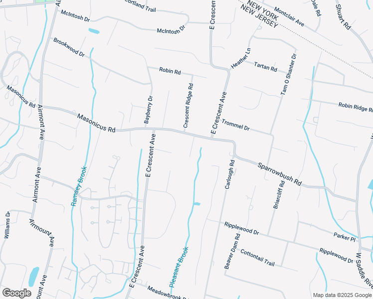 map of restaurants, bars, coffee shops, grocery stores, and more near 189 East Crescent Avenue in Mahwah