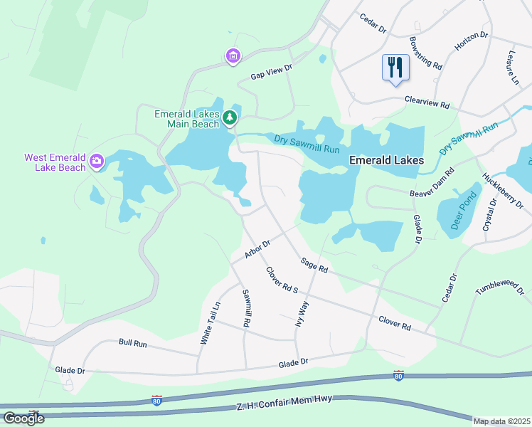 map of restaurants, bars, coffee shops, grocery stores, and more near 146 Sage Road in Long Pond