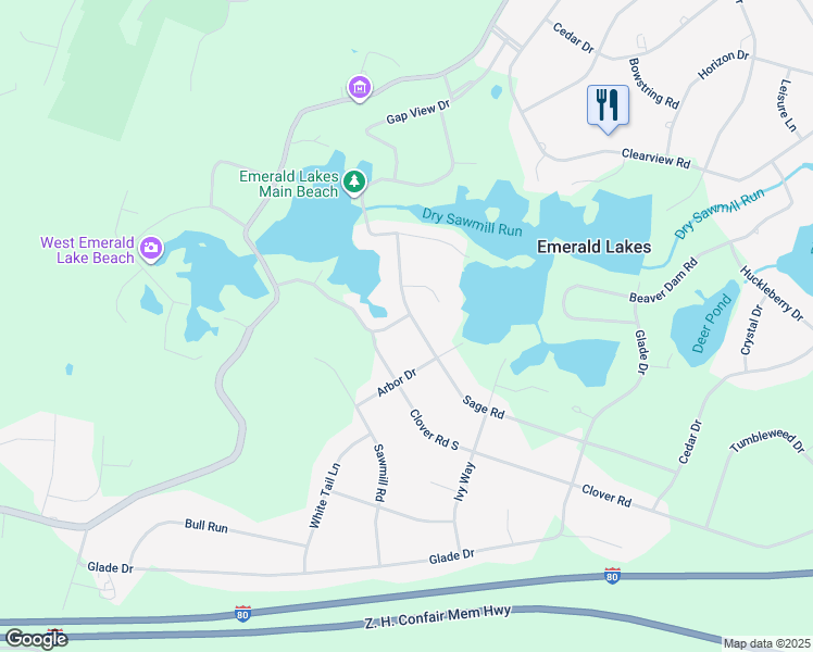 map of restaurants, bars, coffee shops, grocery stores, and more near 146 Sage Road in Long Pond
