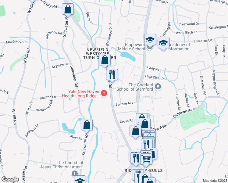 map of restaurants, bars, coffee shops, grocery stores, and more near in Stamford