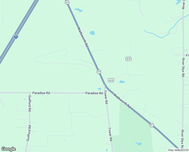map of restaurants, bars, coffee shops, grocery stores, and more near 7120 Wadsworth Road in Medina