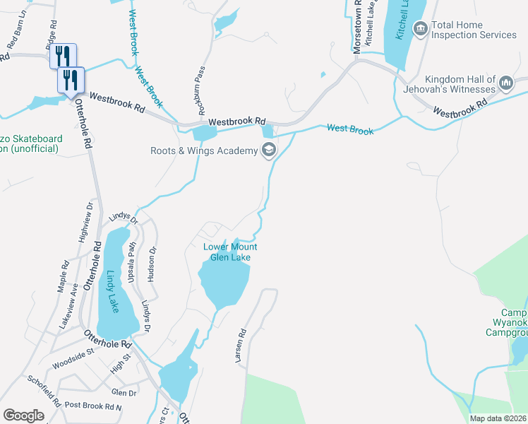 map of restaurants, bars, coffee shops, grocery stores, and more near 28 Dudley Street in West Milford