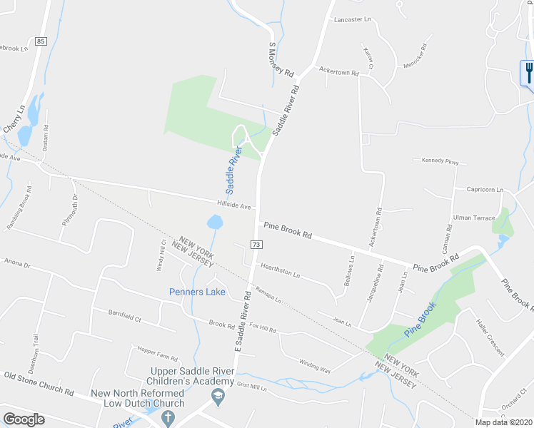 map of restaurants, bars, coffee shops, grocery stores, and more near 697 Saddle River Road in Monsey