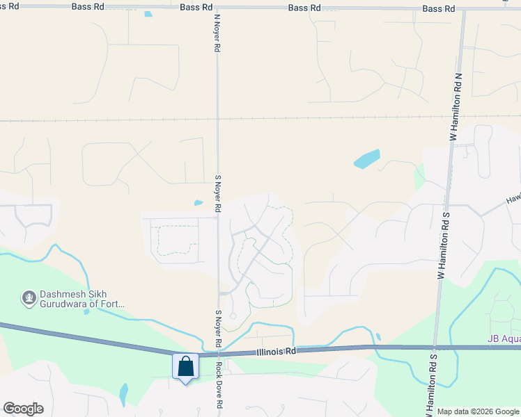 map of restaurants, bars, coffee shops, grocery stores, and more near 149 Greenpointe Pkwy in Fort Wayne