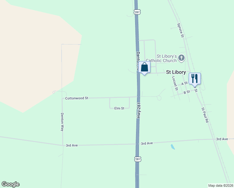map of restaurants, bars, coffee shops, grocery stores, and more near 506-524 Cottonwood Street in Howard