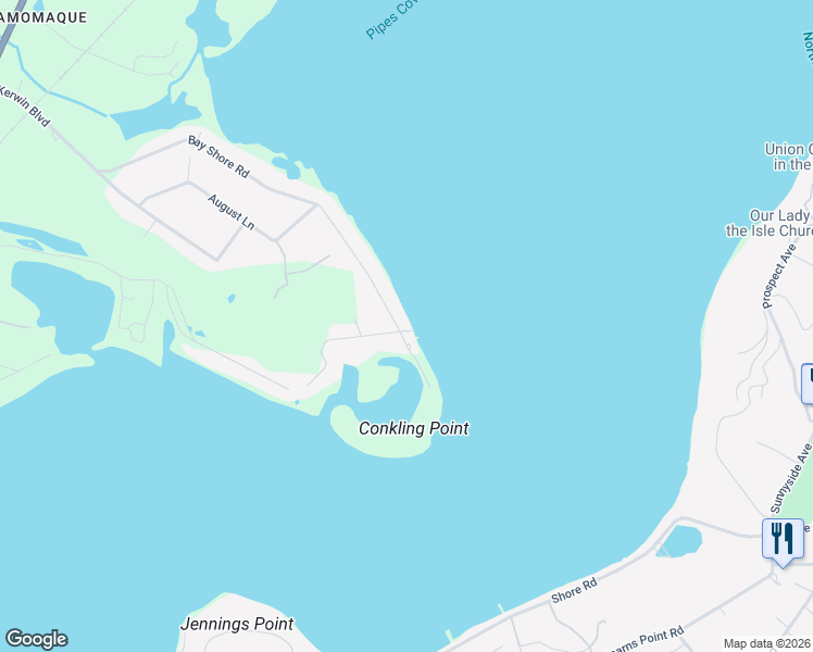 map of restaurants, bars, coffee shops, grocery stores, and more near 4295 Bay Shore Road in Greenport
