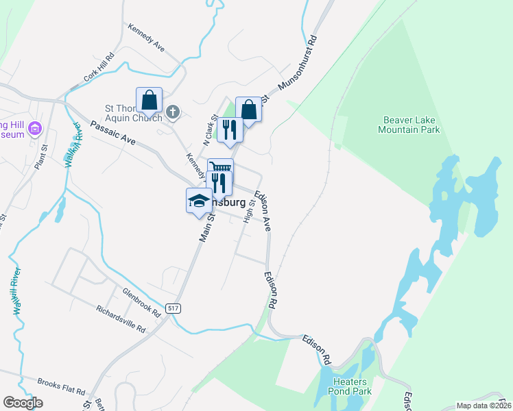 map of restaurants, bars, coffee shops, grocery stores, and more near 65 High St in Ogdensburg