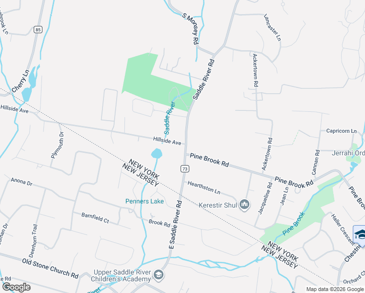 map of restaurants, bars, coffee shops, grocery stores, and more near 3 Hillside Avenue in Airmont