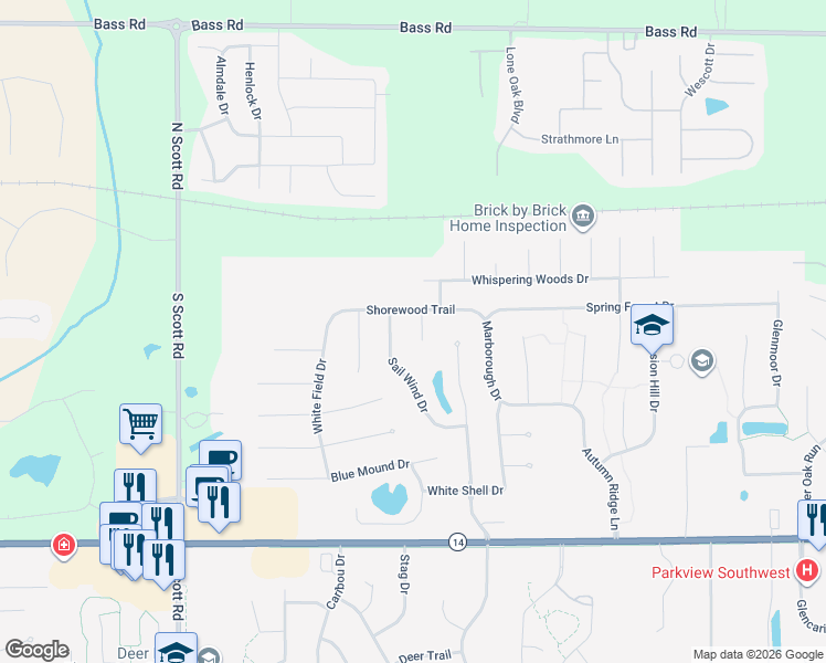 map of restaurants, bars, coffee shops, grocery stores, and more near 216 Glen Cove Pl in Fort Wayne