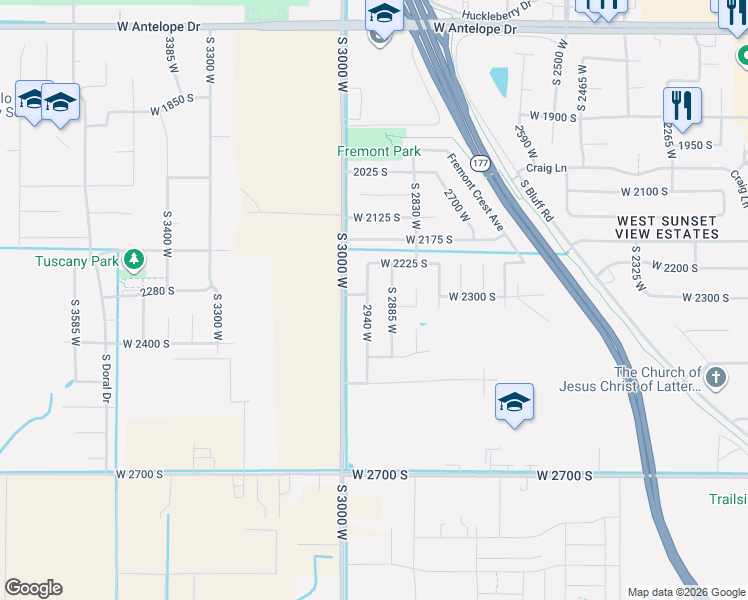map of restaurants, bars, coffee shops, grocery stores, and more near 2314 2940 West in Syracuse