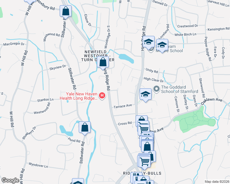 map of restaurants, bars, coffee shops, grocery stores, and more near 47 Jessup Street in Stamford