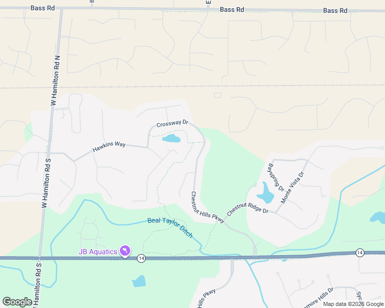map of restaurants, bars, coffee shops, grocery stores, and more near 118 Chestnut Hills Parkway in Fort Wayne