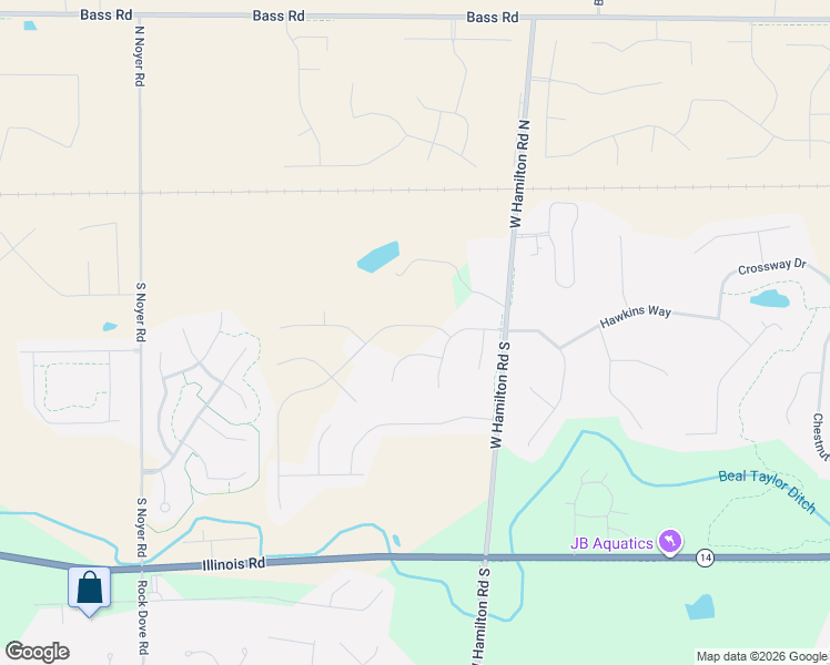 map of restaurants, bars, coffee shops, grocery stores, and more near 13005 Galena Creek Trail in Fort Wayne