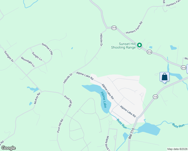 map of restaurants, bars, coffee shops, grocery stores, and more near 93-95 Alpine Lake Road in Henryville