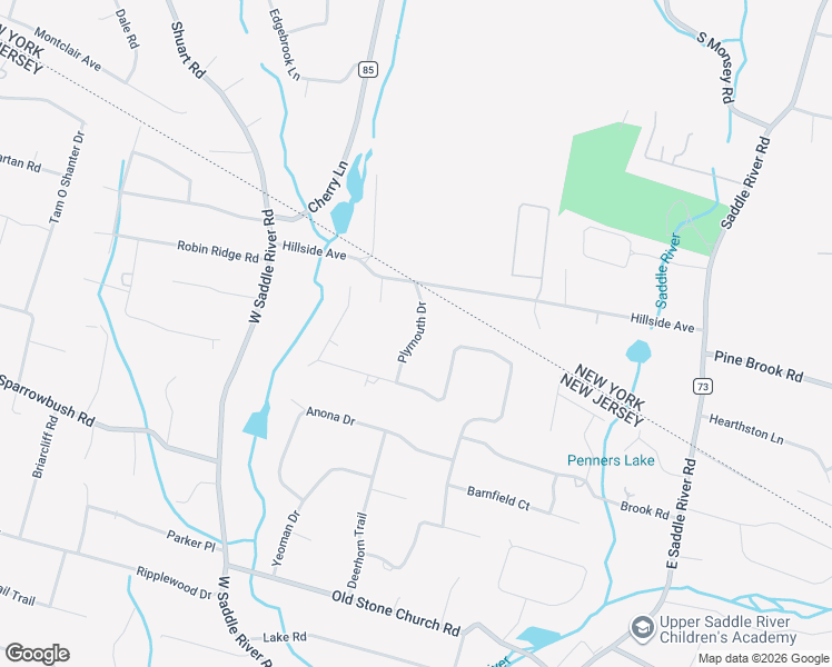 map of restaurants, bars, coffee shops, grocery stores, and more near 15 Plymouth Drive in Upper Saddle River
