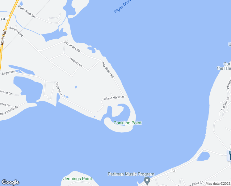 map of restaurants, bars, coffee shops, grocery stores, and more near 536 Conklin Road in Greenport
