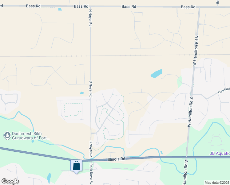 map of restaurants, bars, coffee shops, grocery stores, and more near 13731 Green Park Avenue in Fort Wayne