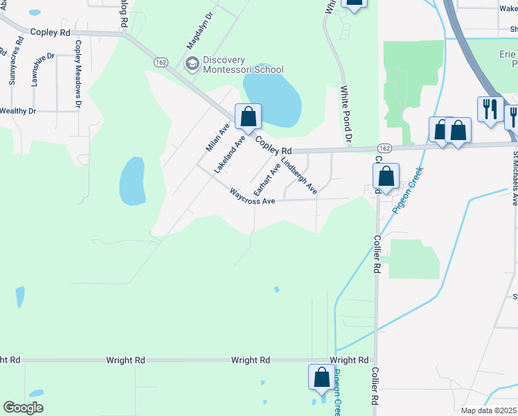 map of restaurants, bars, coffee shops, grocery stores, and more near 2102 Waycross Avenue in Akron