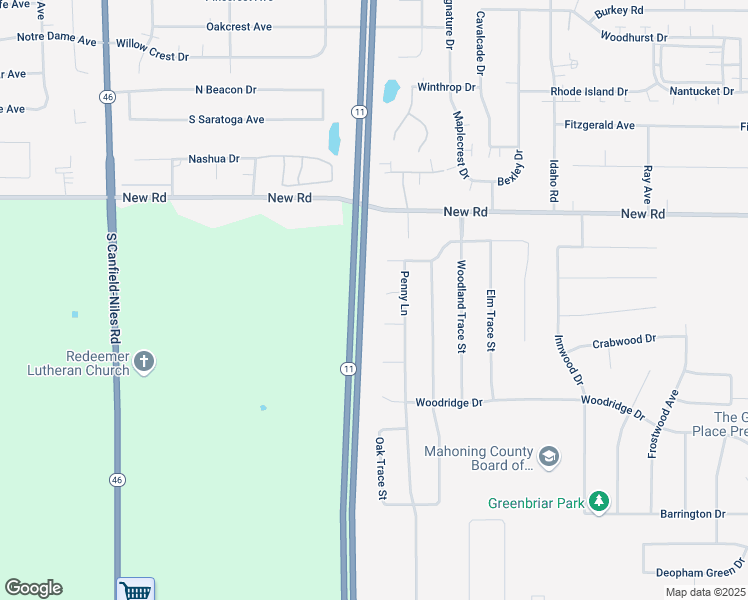 map of restaurants, bars, coffee shops, grocery stores, and more near 1926 Burr Oaks Court in Youngstown