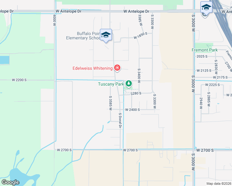 map of restaurants, bars, coffee shops, grocery stores, and more near 2315 South 3585 West in Syracuse