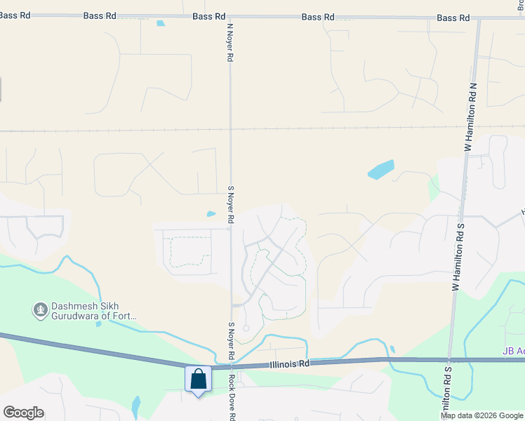 map of restaurants, bars, coffee shops, grocery stores, and more near 149 Greenpointe Pkwy in Fort Wayne