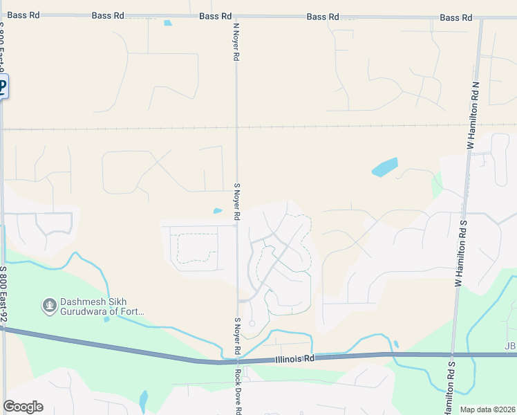 map of restaurants, bars, coffee shops, grocery stores, and more near 112 Greenpointe Pkwy in Fort Wayne