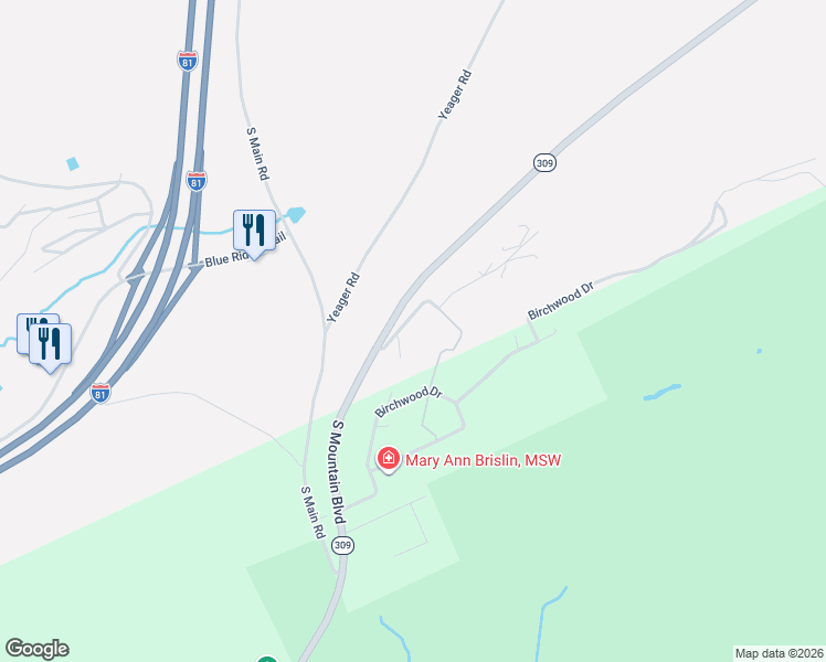 map of restaurants, bars, coffee shops, grocery stores, and more near 120 Bella Vista Drive in Mountain Top