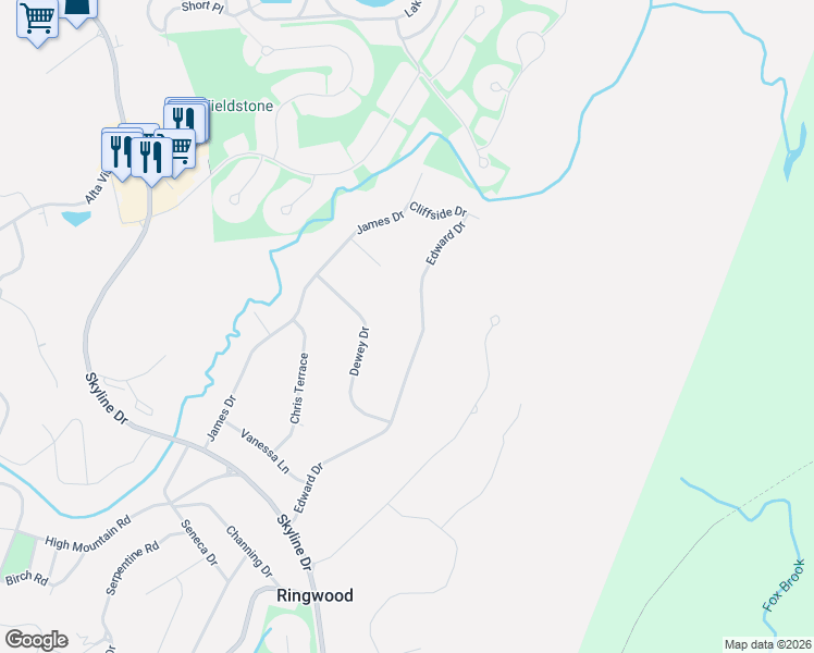 map of restaurants, bars, coffee shops, grocery stores, and more near 107 Edward Drive in Ringwood