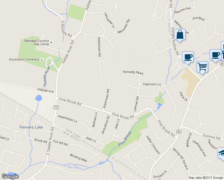 map of restaurants, bars, coffee shops, grocery stores, and more near 1 Godwin Terrace in Monsey