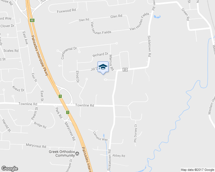 map of restaurants, bars, coffee shops, grocery stores, and more near 228 Sickletown Road in West Nyack