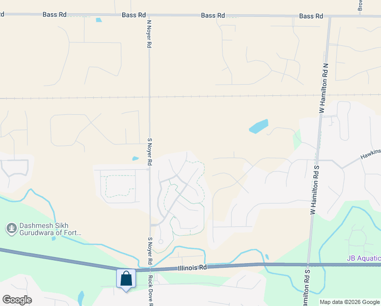 map of restaurants, bars, coffee shops, grocery stores, and more near 13731 Green Park Avenue in Fort Wayne