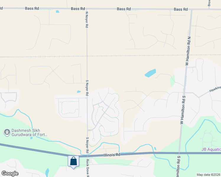 map of restaurants, bars, coffee shops, grocery stores, and more near 13731 Green Park Avenue in Fort Wayne