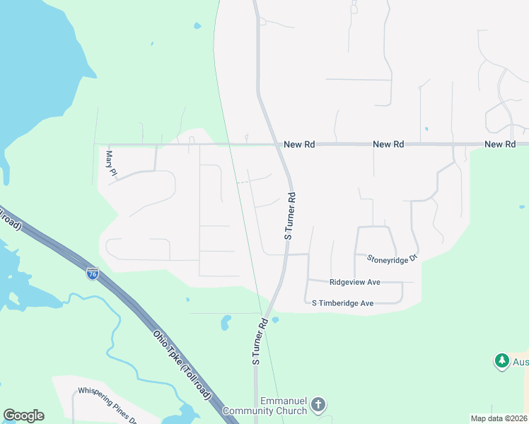 map of restaurants, bars, coffee shops, grocery stores, and more near 2036 South Turner Road in Youngstown