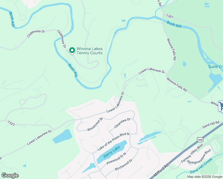 map of restaurants, bars, coffee shops, grocery stores, and more near 600 Lower Lakeview Dr in East Stroudsburg