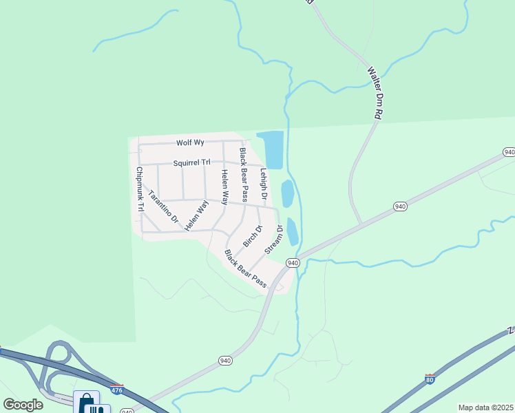 map of restaurants, bars, coffee shops, grocery stores, and more near 51 Birch Drive in Lake Harmony