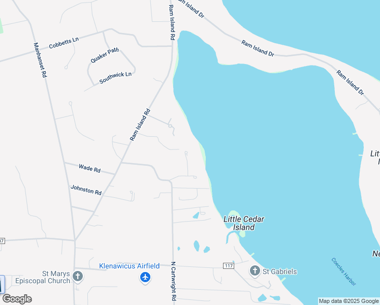 map of restaurants, bars, coffee shops, grocery stores, and more near 74D North Cartwright Road in Shelter Island