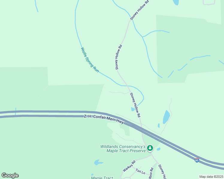 map of restaurants, bars, coffee shops, grocery stores, and more near 124 Spring Run Road in Monroe County