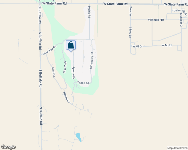 map of restaurants, bars, coffee shops, grocery stores, and more near 921-1199 Tomahawk Road in North Platte