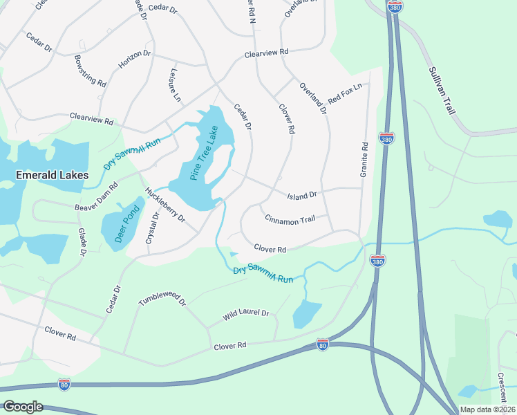 map of restaurants, bars, coffee shops, grocery stores, and more near 5781-5799 Cinnamon Trail in Long Pond