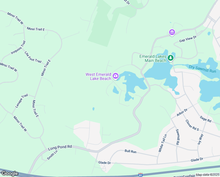 map of restaurants, bars, coffee shops, grocery stores, and more near 111 Archer Drive in Long Pond