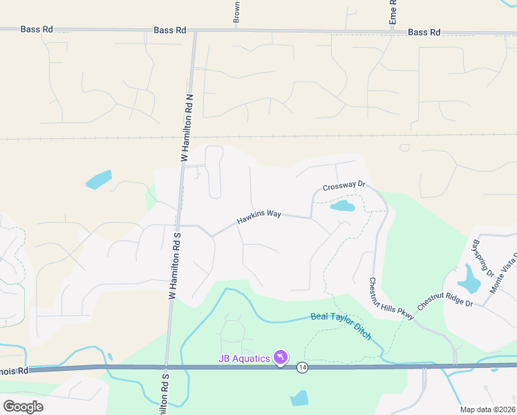map of restaurants, bars, coffee shops, grocery stores, and more near 308 Club Course Drive in Fort Wayne